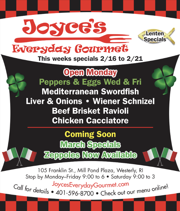 Joyces Everyday Gourmet Weekly Specials